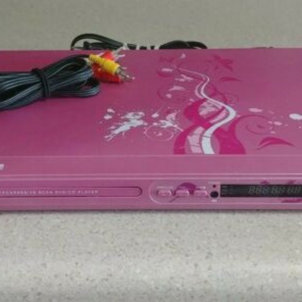 Memorex MVD2040-FLR DVD/CD Pink Player Combo Progressive Scan *Tested Working*